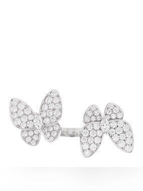 Pavé Butterfly gold Ring with lab diamonds 2.23 carat on 18kt gold